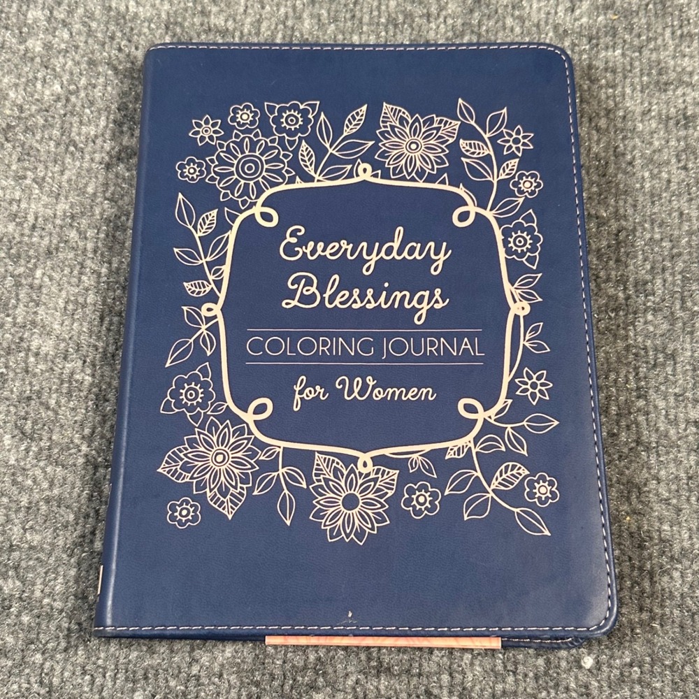 Everyday Blessings Coloring Journal for Women Christian Devotional Blue‎ Leather